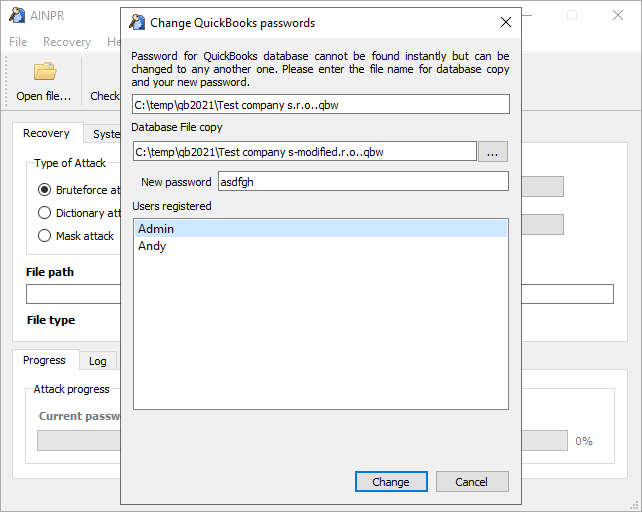 QuickBooks Advanced Password Recovery Tool