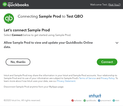 QuickBooks Authentication