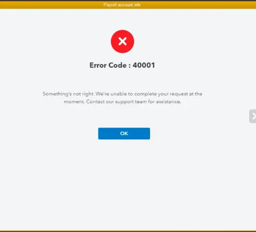 QuickBooks Error Code 40001