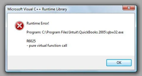 QuickBooks Error R6025