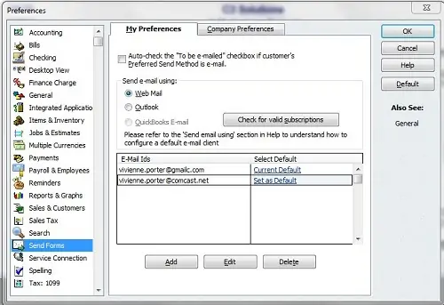 Setup Email in QuickBooks