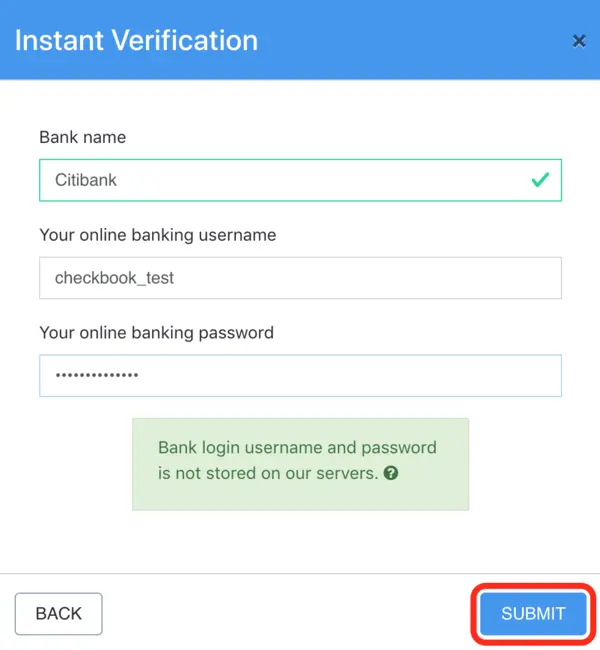 Verify your Banking Login Credentials