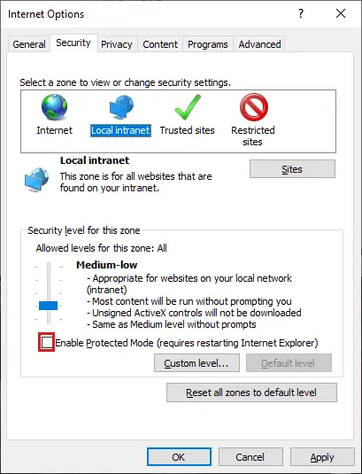 Modify Internet Explorer Settings