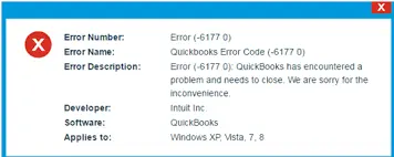 QuickBooks Company File Error 6177 0
