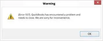 QuickBooks Error Code 557