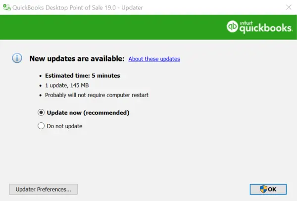 Update QB Desktop Point of Sale