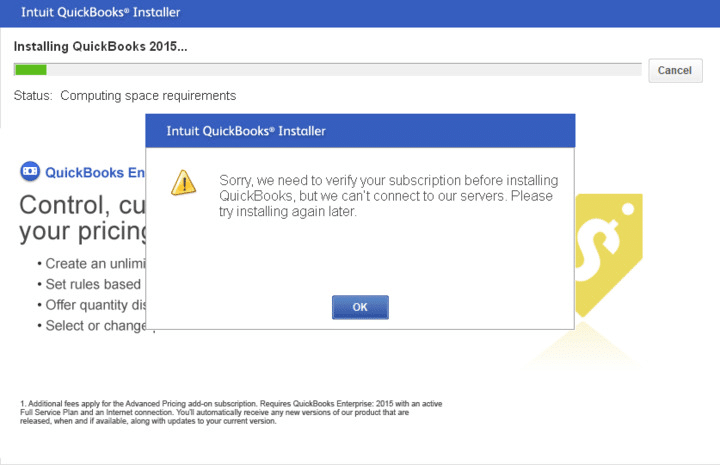 Sorry We Need to Verify Your Subscription QuickBooks