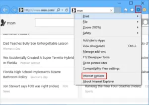 Internet Explorer Internet Options