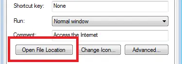 QuickBooks Open File Location Option