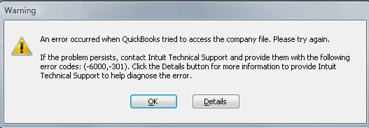 Error 6144 301 in QuickBooks