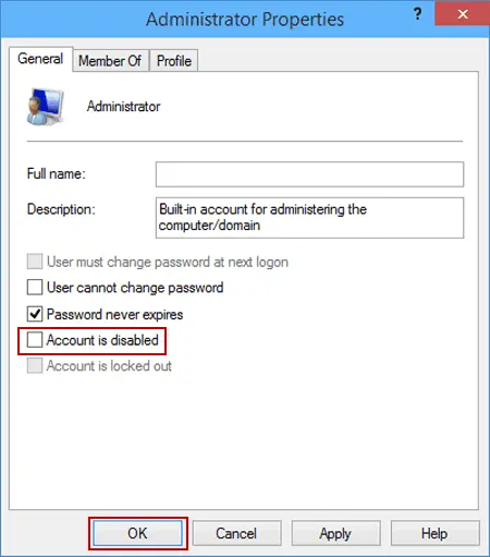 Disable Built in Admin Account