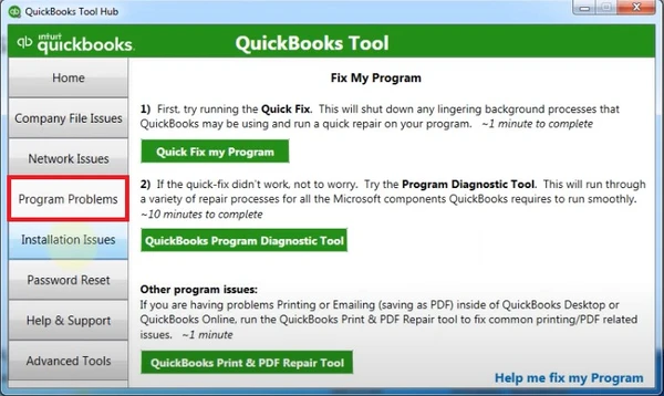 QuickBooks Program Diagnostic Tool