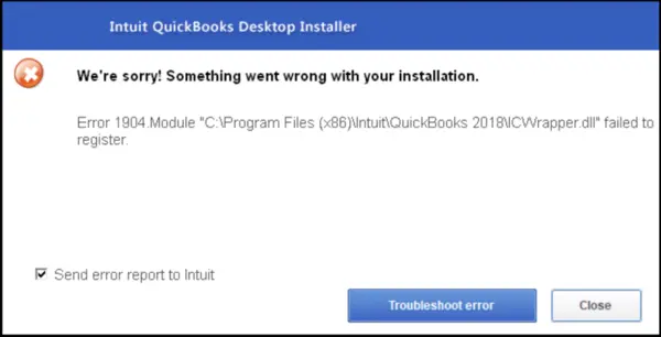 QuickBooks error code 1904