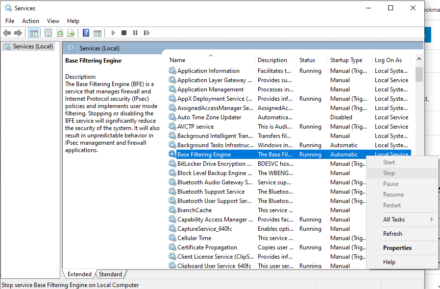 Base Filtering Engine