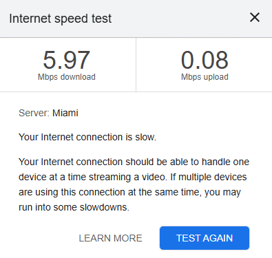 Internet speed test
