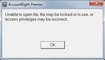 Inability to unlock the Company File