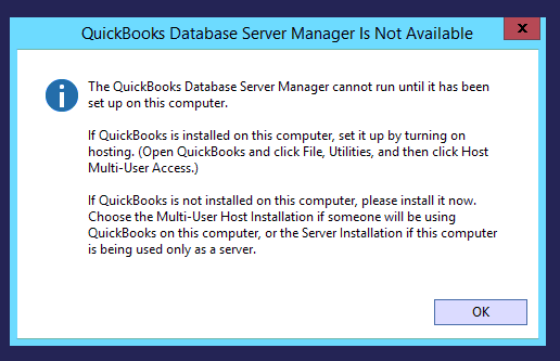 QBDBMGRN Not Running Error