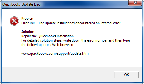 QuickBooks Error 1603