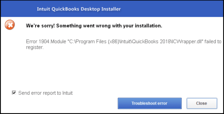 QuickBooks Error code 1904