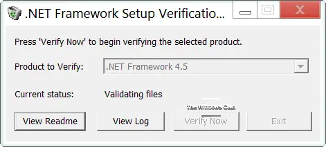 Verify NET Framework 4.5
