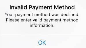 Invalid Payment Method