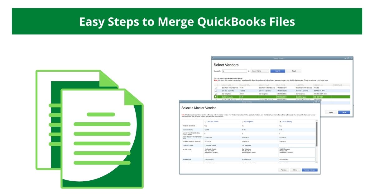 QuickBooks File Merge services
