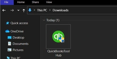 double-click the QuickiBooksToolHub.exe file