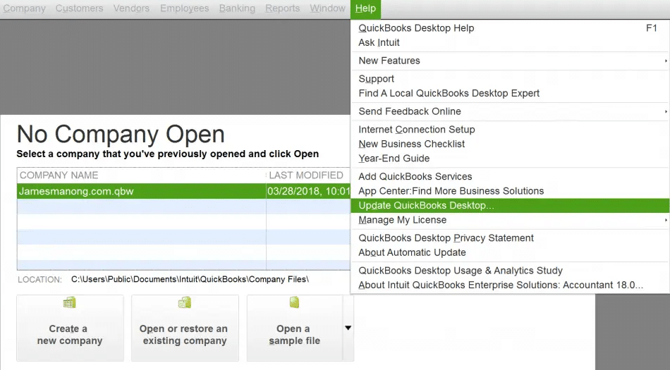 Update QuickBooks Desktop