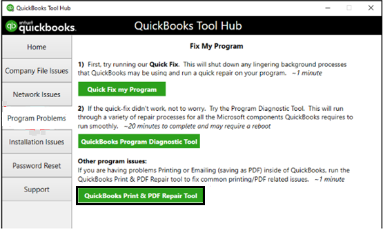 QuickBooks Printing and PDF Feature