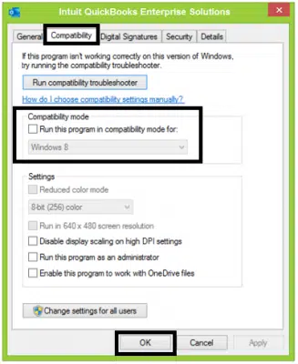 Run QuickBooks in Compatibility Mode