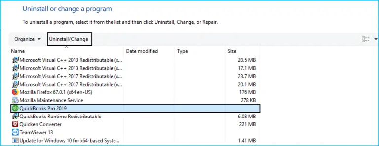 Uninstall QuickBooks Desktop