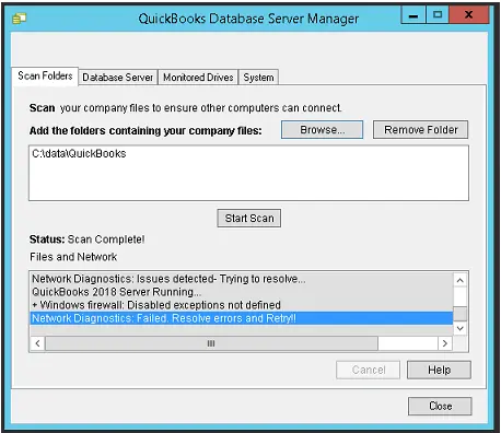 Fix the Network Issues with QB Database Server Manager