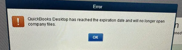 QuickBooks Desktop has expired