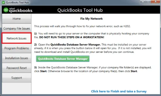 QuickBooks Tool Hub Network Issues