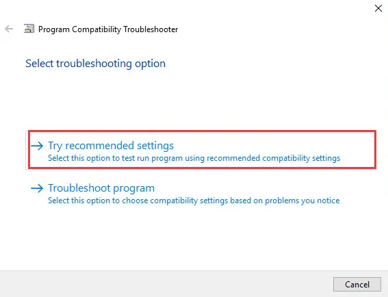 App Compatibility Troubleshooter Utility