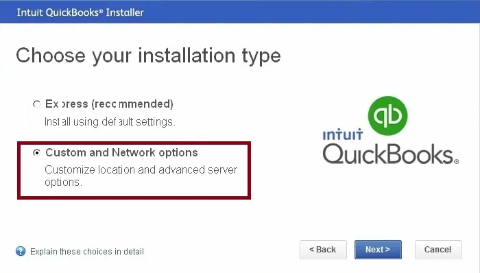 Under Custom and Network Install