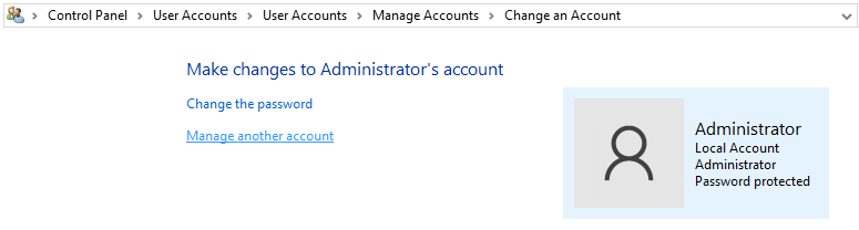 Manage another account