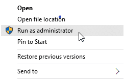 Run as administrator