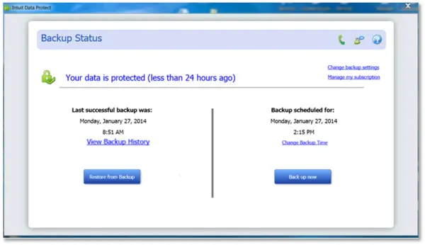 Utilize Intuit Data Protect Plan