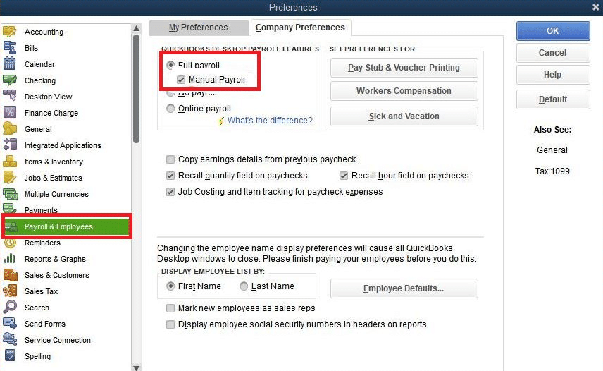Set Up Manual Payroll in QuickBooks