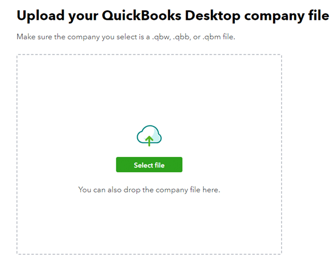 Upload Your QuickBooks Desktop Company File