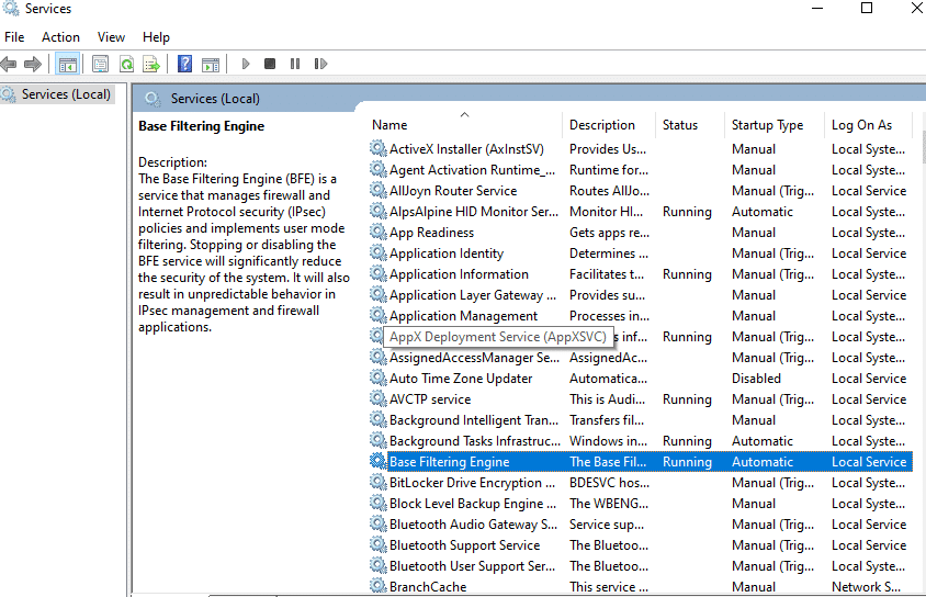 Base Filtering Engine