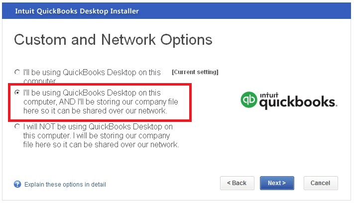 I will NOT be using QuickBooks Desktop on this computer. I will be storing our company file here so it can be shared over our network.