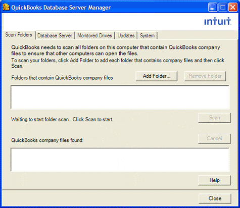 Install the QuickBooks Database Server Manager.