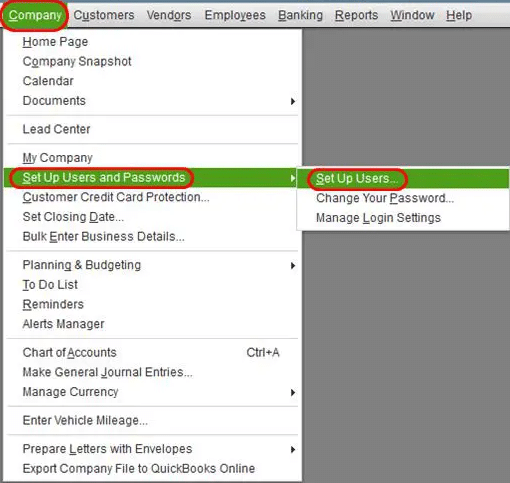 set up users and passwords