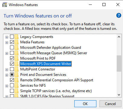 Microsoft XPS Document Writer