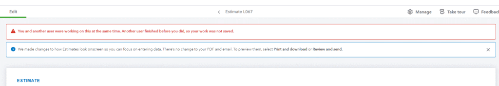 QuickBooks Error: You and Another User Were Working on This at the Same Time