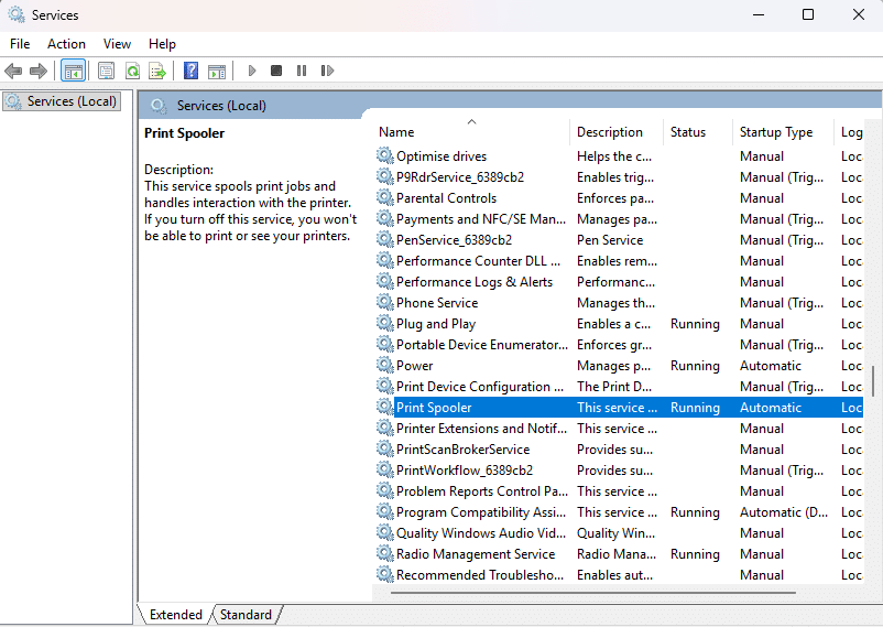 Print Spooler service